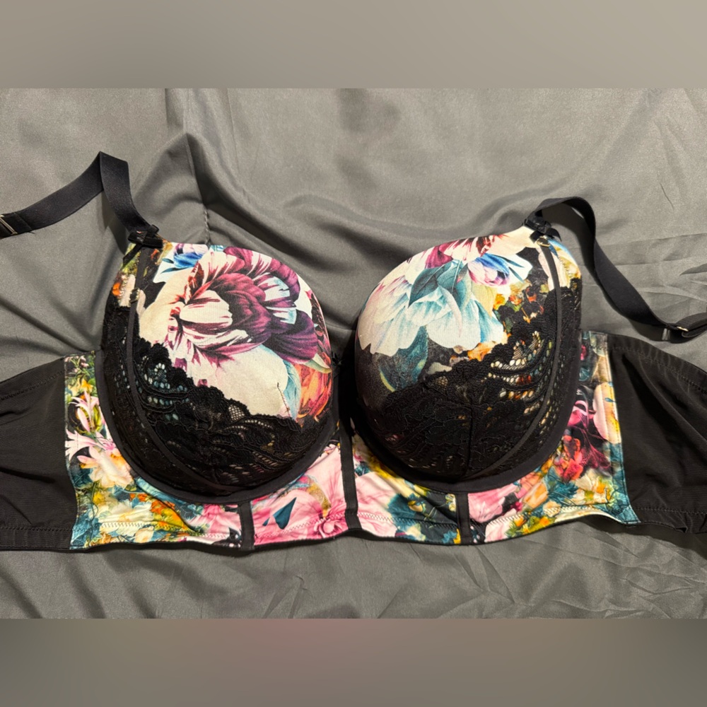Cacique Multicolor Floral Lace Bra